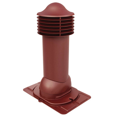 Труба вентиляционная VIOTTO d150мм h650мм с универсальным проходным элементом RAL3005 красное вино утепленная