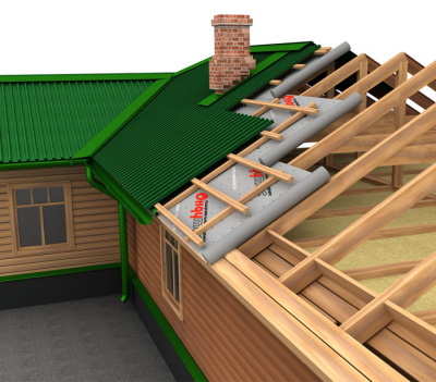 Применение пленки Ондутис D Смарт RV на скатную кровлю с металлическим покрытием