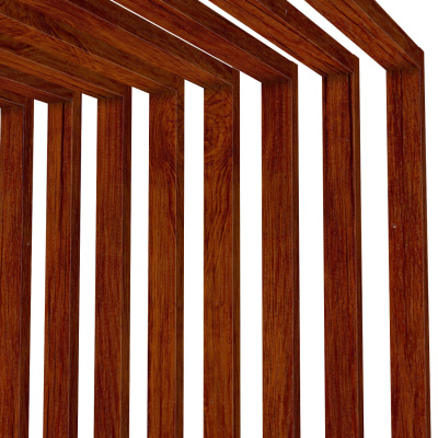 Декоративная рейка 60мм на 37мм под дерево Кедр Темный 3D SteelArt на стенах и потолке в сборе